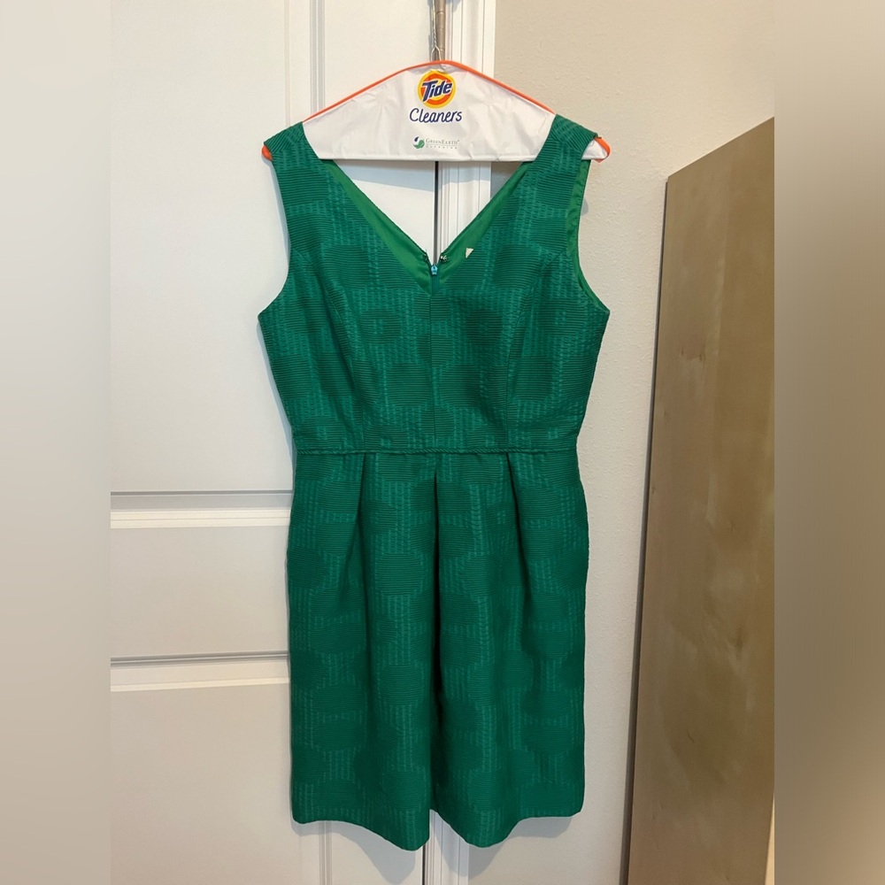 Green JCrew mini dress v neck